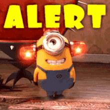 Alert feliratú, riasztó Minyon animáció